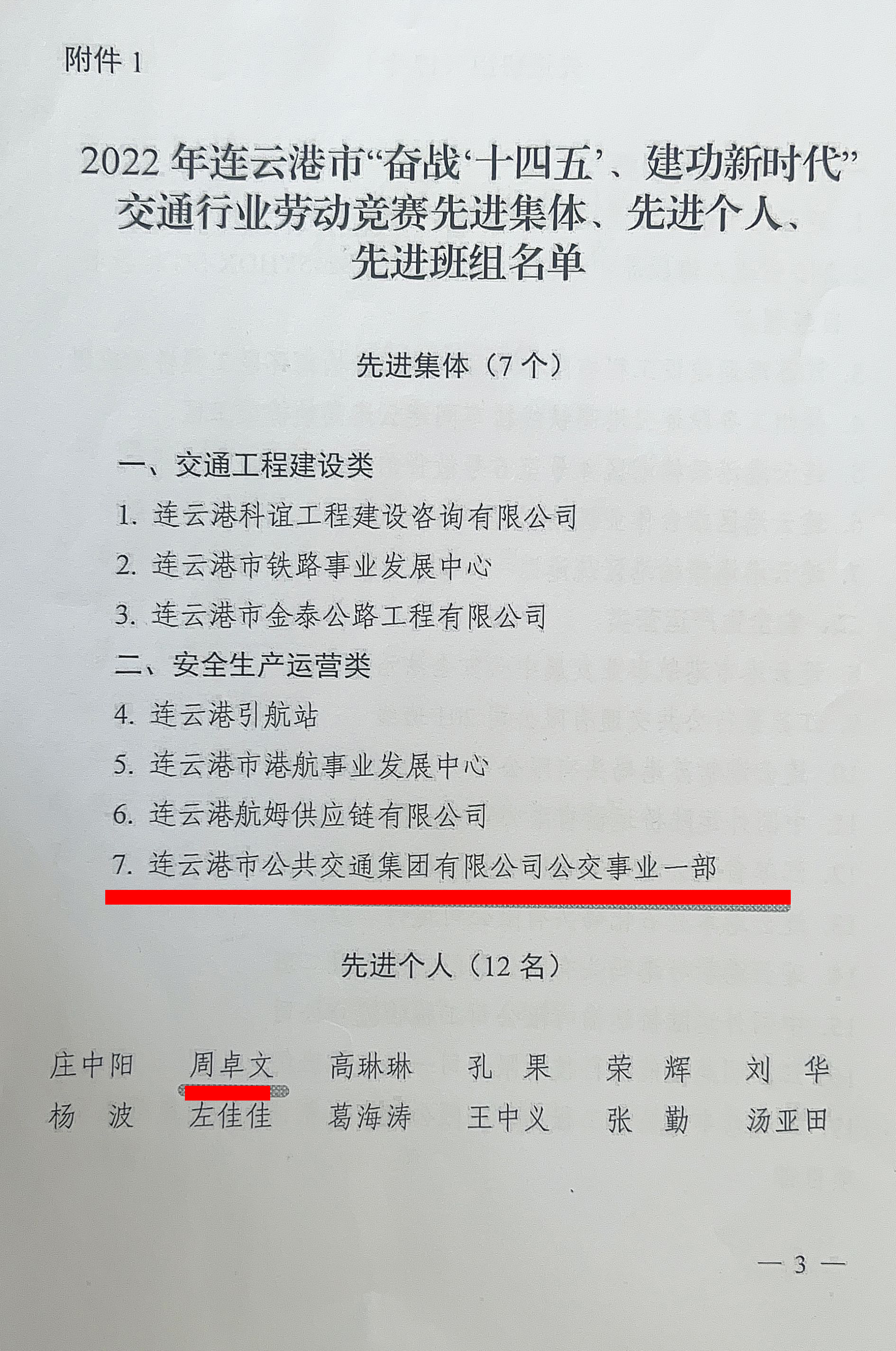 公交集團(tuán)公交事業(yè)一部喜獲“奮戰(zhàn)‘十四五’、建功新時(shí)代”勞動(dòng)競(jìng)賽先進(jìn)集體、先進(jìn)個(gè)人